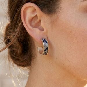 C&C California Gold Hoops Earrings Snakeskin